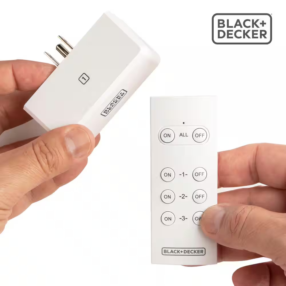 1 Amp to 15 Amp Plug-In Indoor Wireless Remote Control System with 3 Smart Adapt