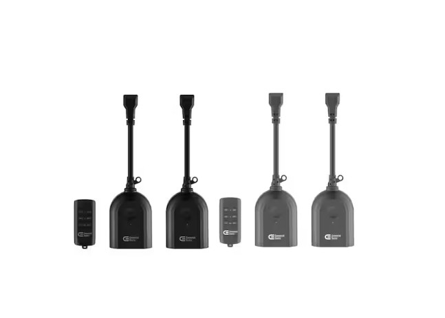 Commercial Electric Indoor/Outdoor 2-Outlet Wall Adaptors with Remotes (4-Pack)
