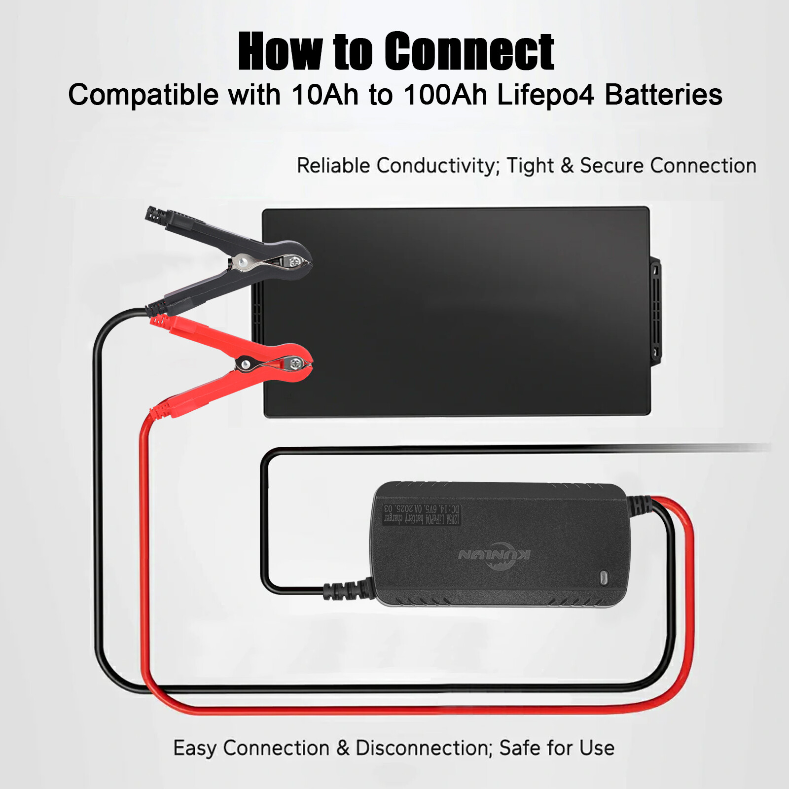 12V 10Ah LiFePO4 Lithium Battery with Charger, Built-in 10A BMS, for Power Wheel
