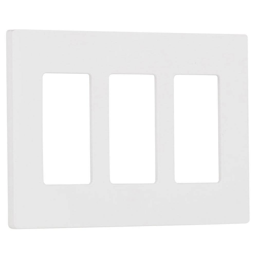 (3-Pack)Lutron Claro CW-3-WH – 3 Gang Wallplate – Gloss Finish