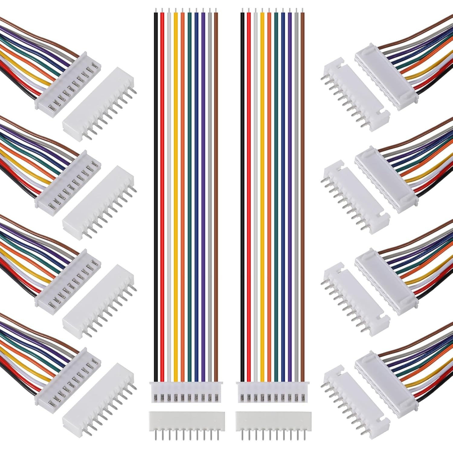 ACEIRMC 10Pairs JST-XH Connector Kit, XH 2.54mm 10 Pin Header Male and Female