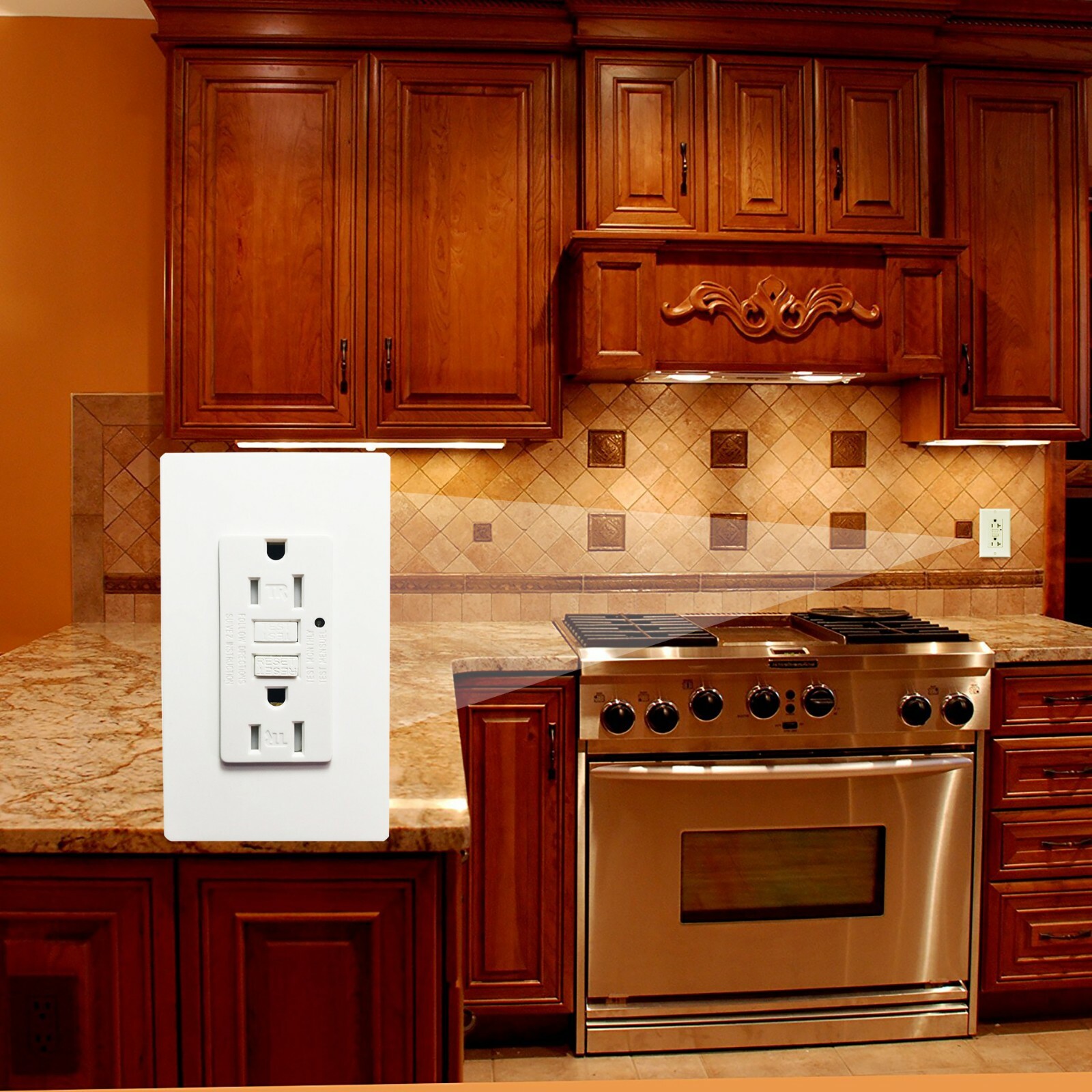 gfci outlet 15 amp Self testing Tamper Resistant Receptacle White 6pack