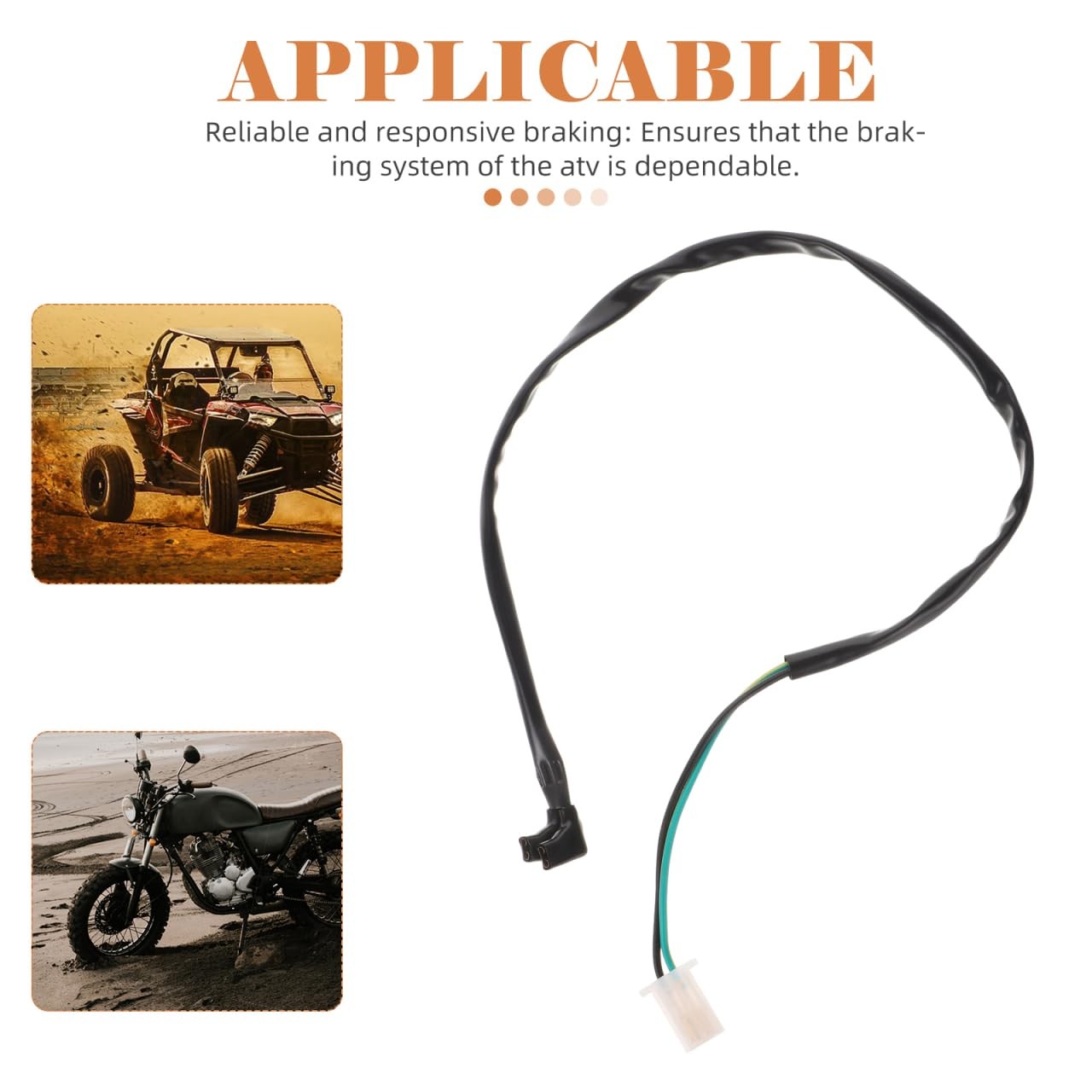 Motorcycle Brake Light Switch Wire Replacement Black 50.00X1.50X1.00CM