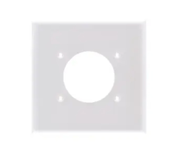 NEW Aida 2-Gang Mid-Size Wall Plate, Power Outlet, Plastic, White Model #051741