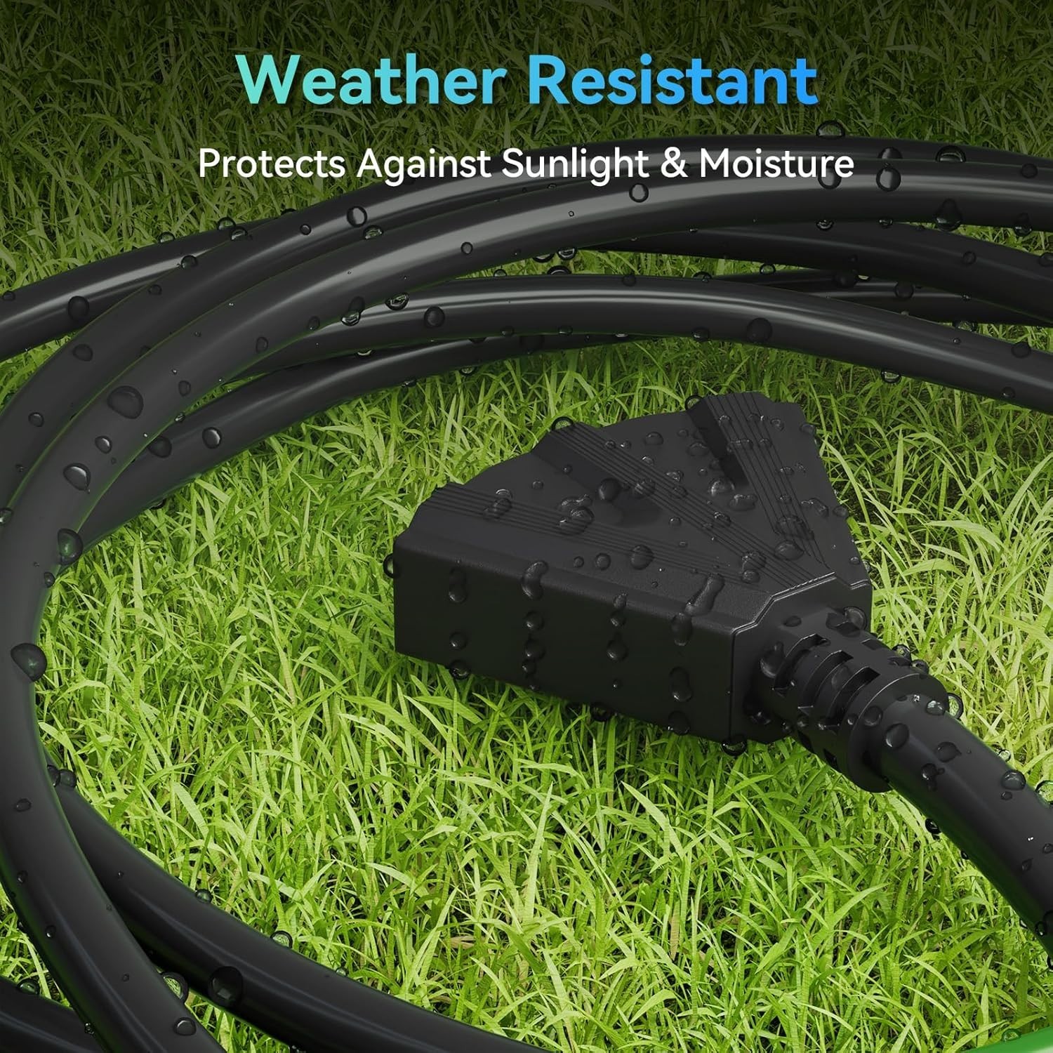 Flexible 10 Foot Extension Cord with Multiple Outlets for Home Garden