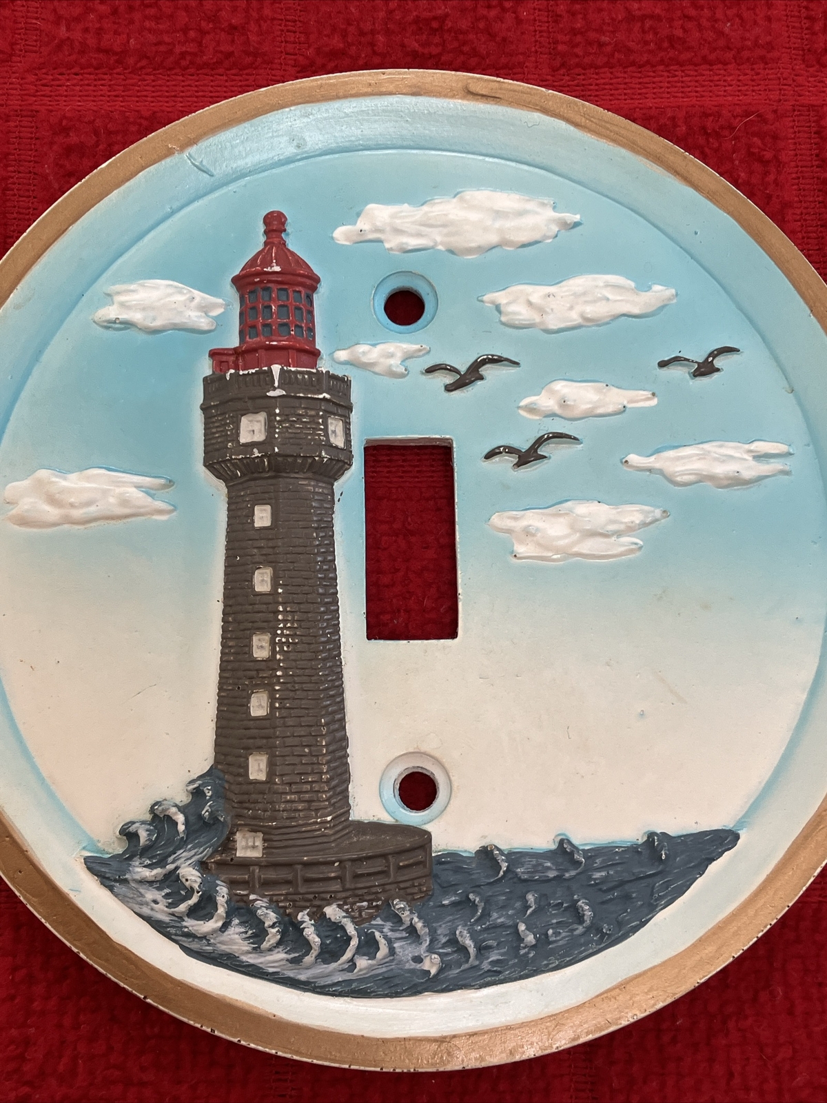 CERAMIC “LIGHTHOUSE” CIRCULAR SHAPED SWITCH PLATE COVER