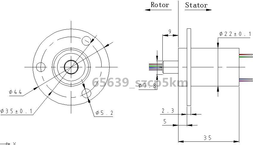 4 Wires 10A 22mm Dia, 500RPM Collector Ring Wind Turbine Slip Ring