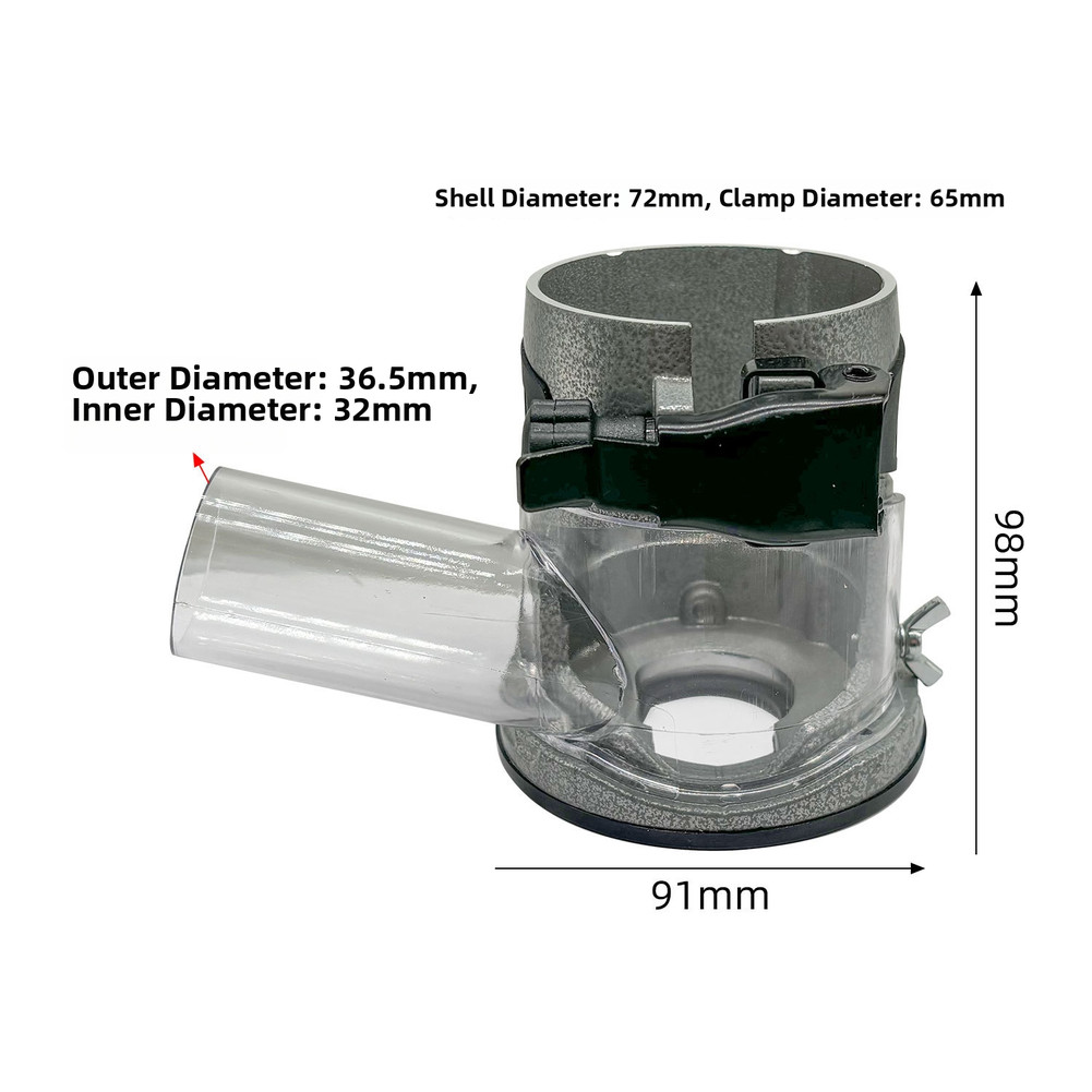 Aluminum Edge Trimming Machine Cover with Clear Shield and Vacuum Connector