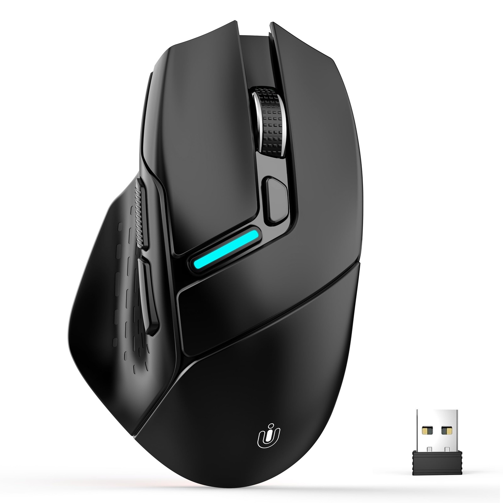 Uineer Ergonomic Wireless Mouse, 6 Adjustable DPI Up to 12800, 3-in-1 Multi Conn