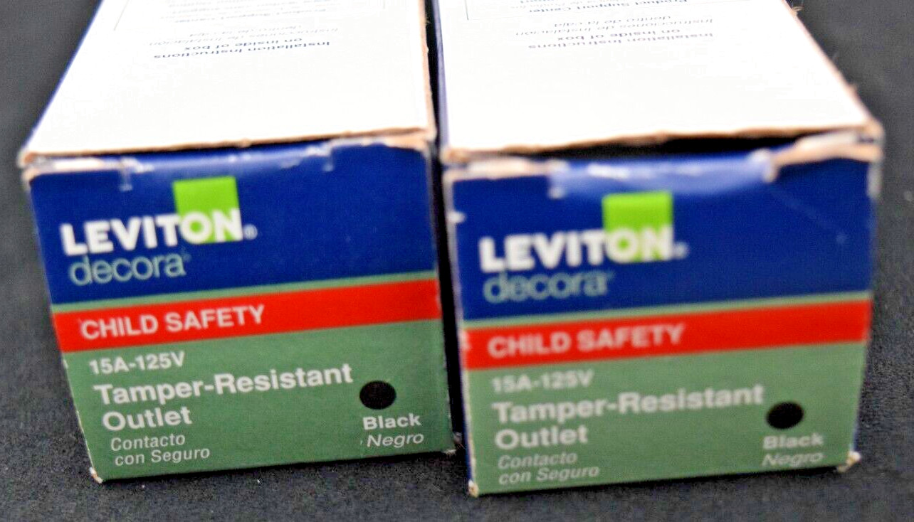 Lot of 2 Leviton Child Safety Tamper Resistant Outlets And 1 Switch 15A – 125V