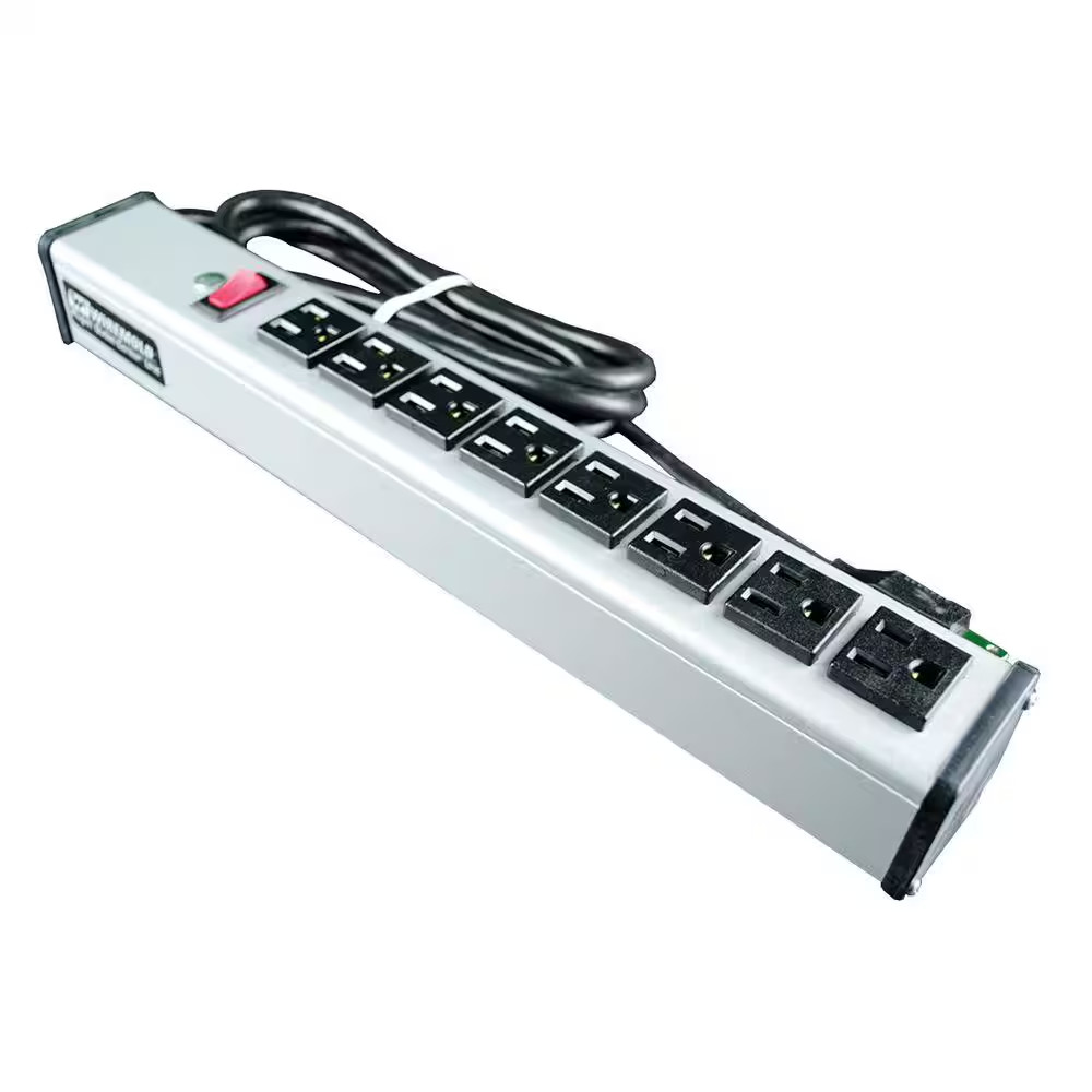 Wiremold 8-Outlet Compact Power Strip with Lighted On/Off Switch and 15 Ft. Cord