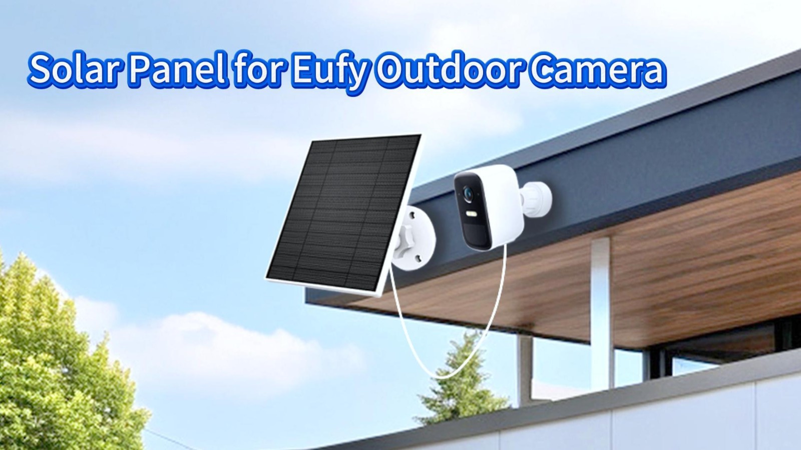 5W Solar Panel Charger for Outdoor Cameras, IP65 Waterproof, 9.8ft Cable, Adjust