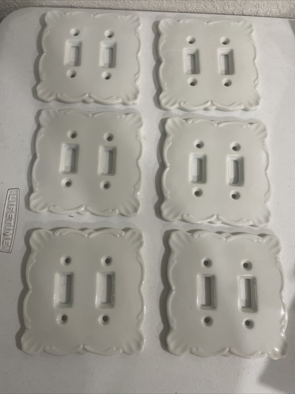 Vtg Maryland China White Fine Porcelain Light Switch Wall Plate Japan Lot Of 6
