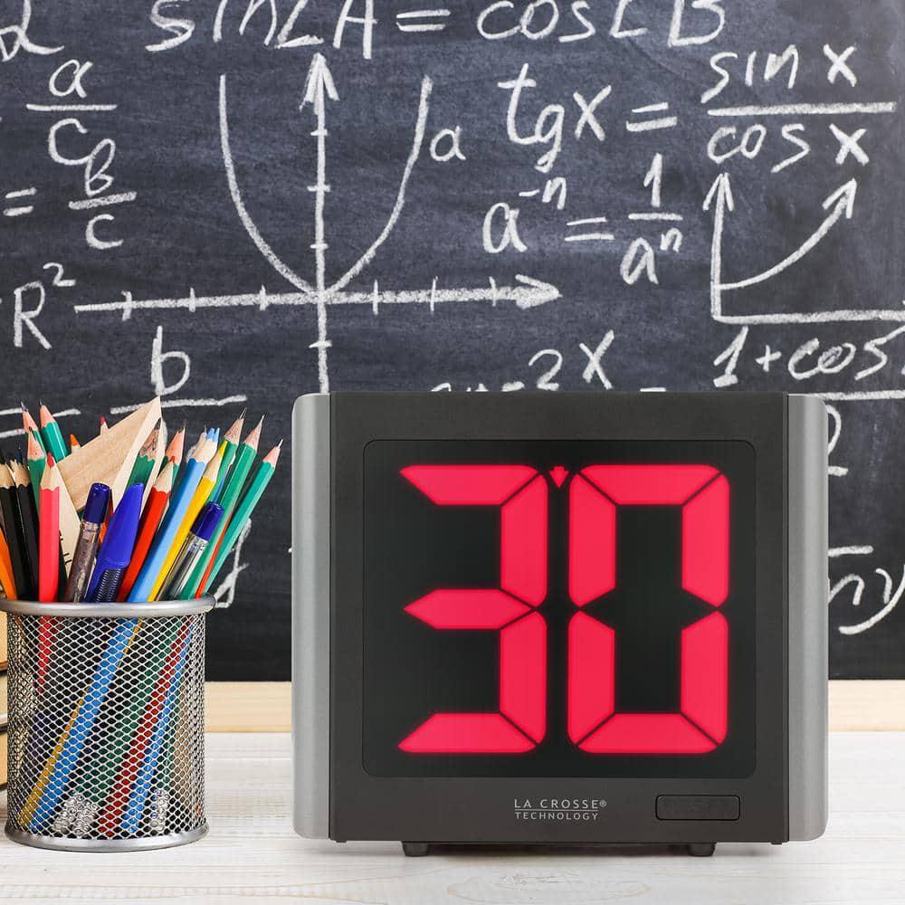 Countdown Up timer Extra-Large Digital LED Red Digits Modern 12 ft. Power Cord