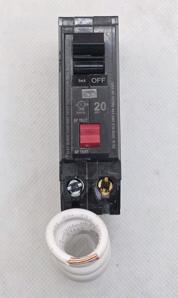 ABB 20 AMP 1 Pole Ground Fault Breaker with Self Test New THQL1120GFTP