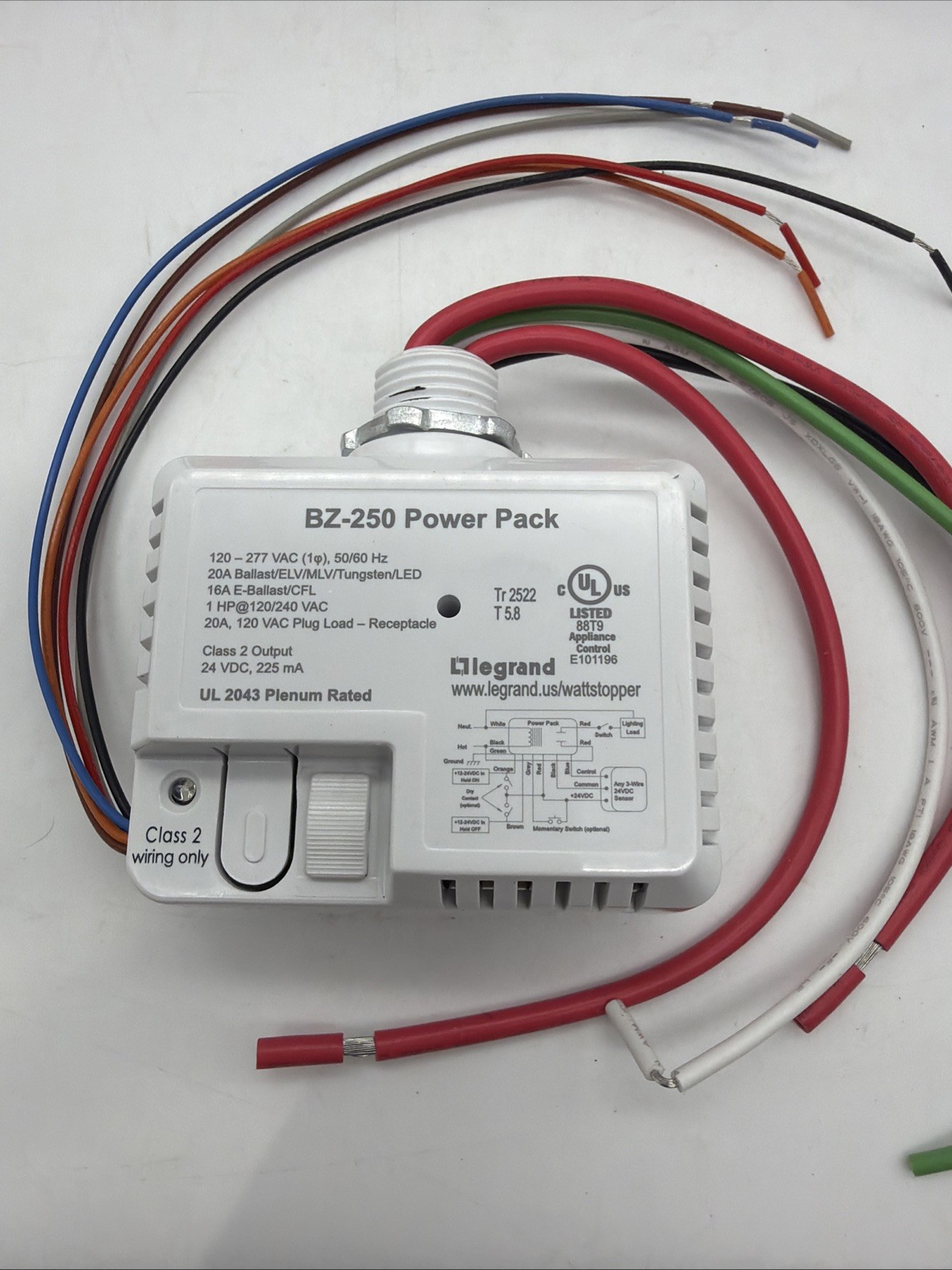 Wattstopper BZ-250 Power Pack 120-277V 24VDC 225mA Auto-On Manual-On Open Box