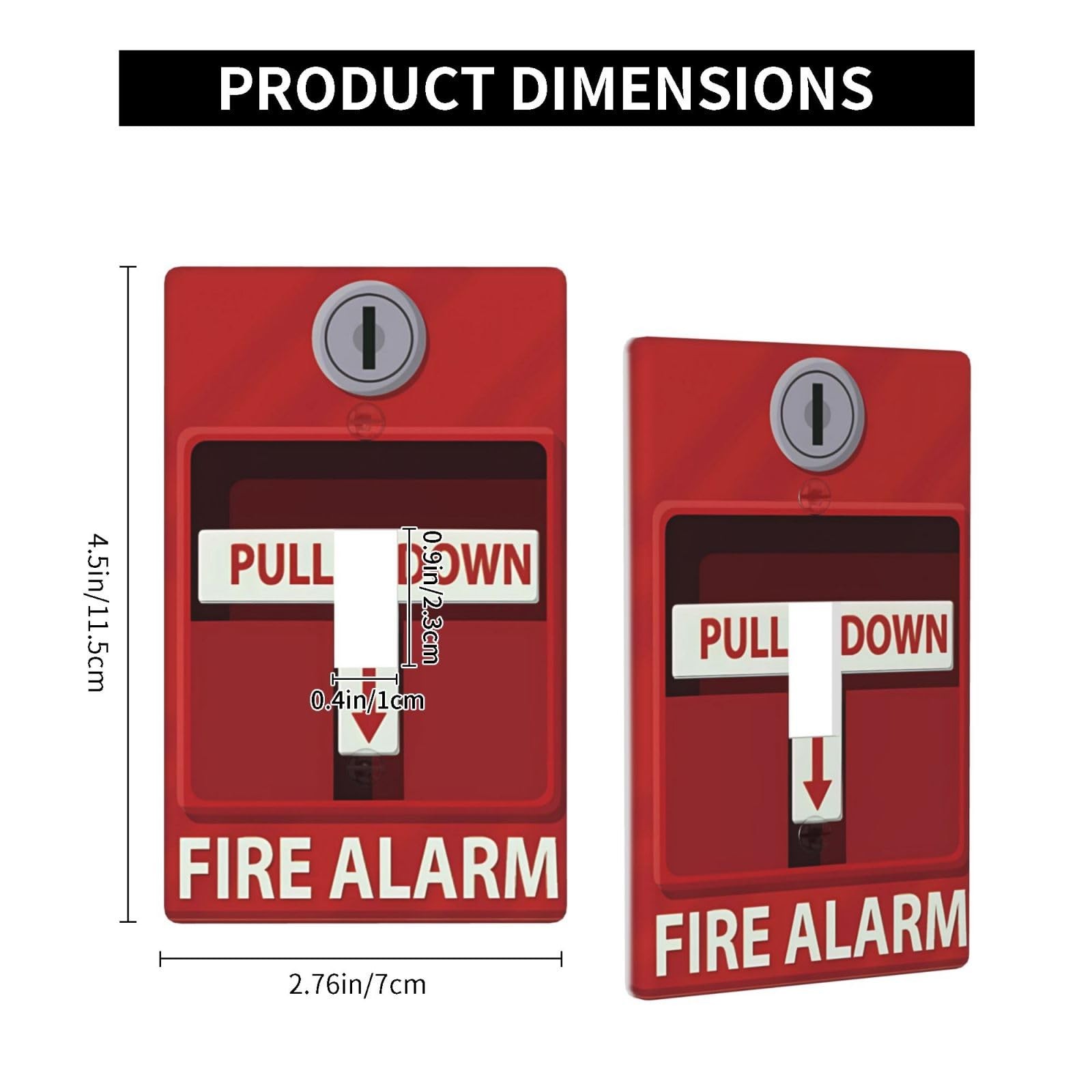 Fire Alarm Cool Funny Light Switch Cover Decorative Single Toggle 1 Gang Wall Pl