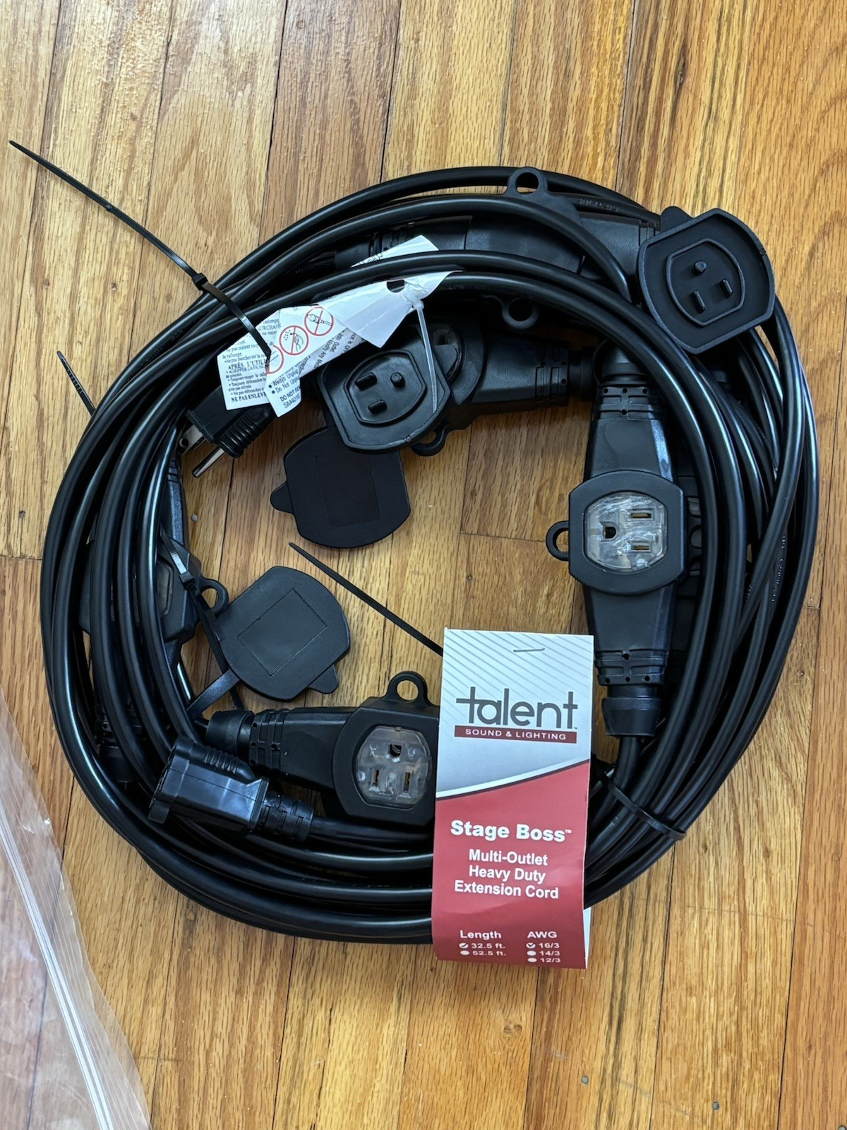 Talent SB16-32 Stage Boss 32.5 ft. Multi-Outlet Heavy Duty Extension Cord NEW