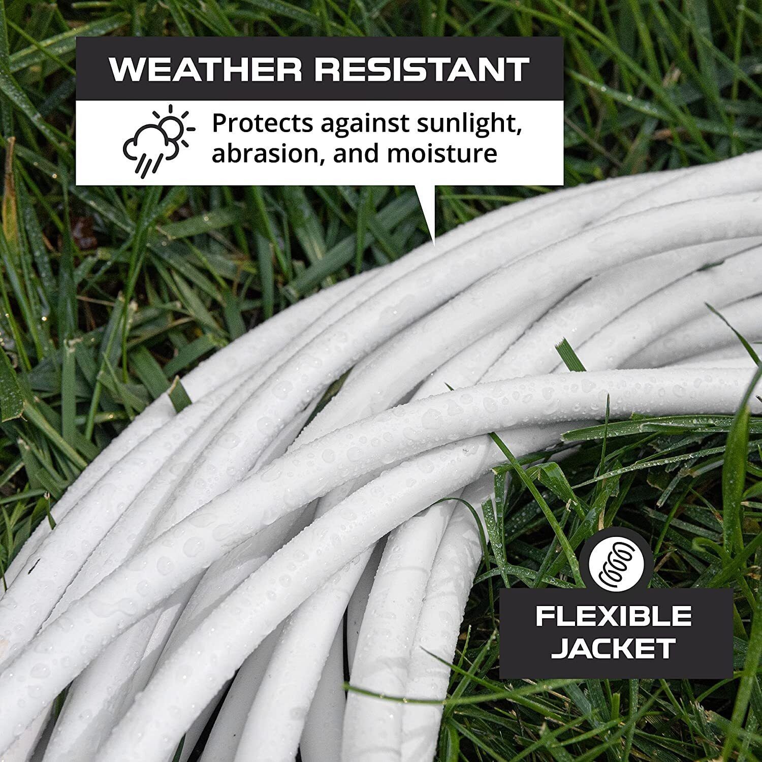 6/8/25/50FT 16/3 Extension Cord Indoor Outdoor White Heavy Duty Extension Cord