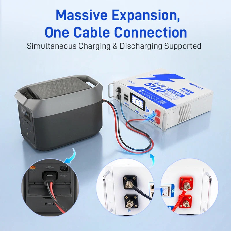 WattLINK Cable for 48V 100Ah Server Rack Battery & Ecoflow Expansion M8 to XT150