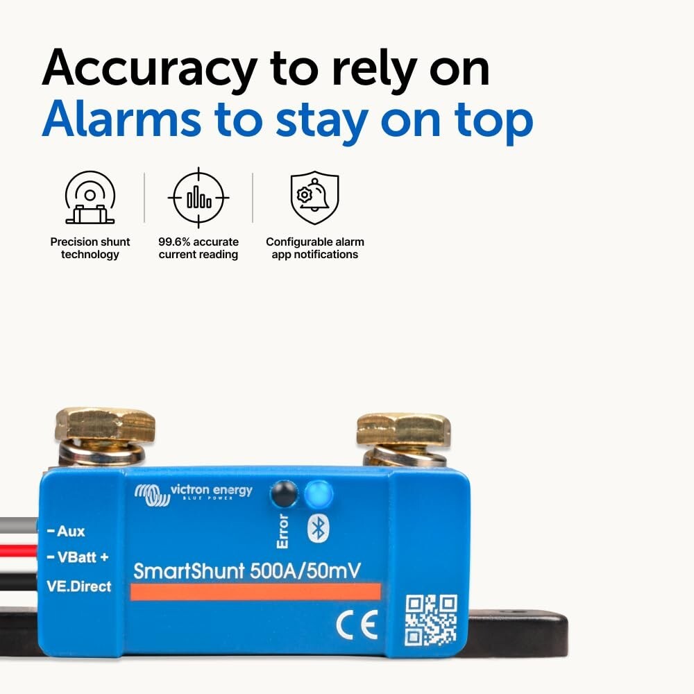 Victron SmartShunt 500A Battery Monitor IP65 VE.Direct Bluetooth 5 Marine