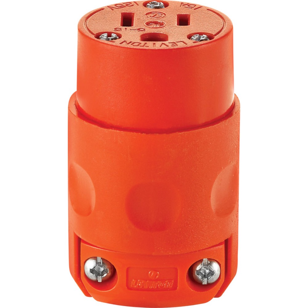Leviton 515CV-0OR 15A 125V Orange Residential Grade Straight Blade Connector