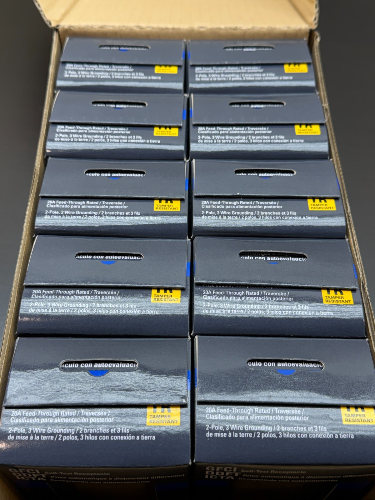Lot Of 10 Eaton TRSGF15V Ivory GFCI Self-Test Receptacle Outlet TRSGF15V-BOX