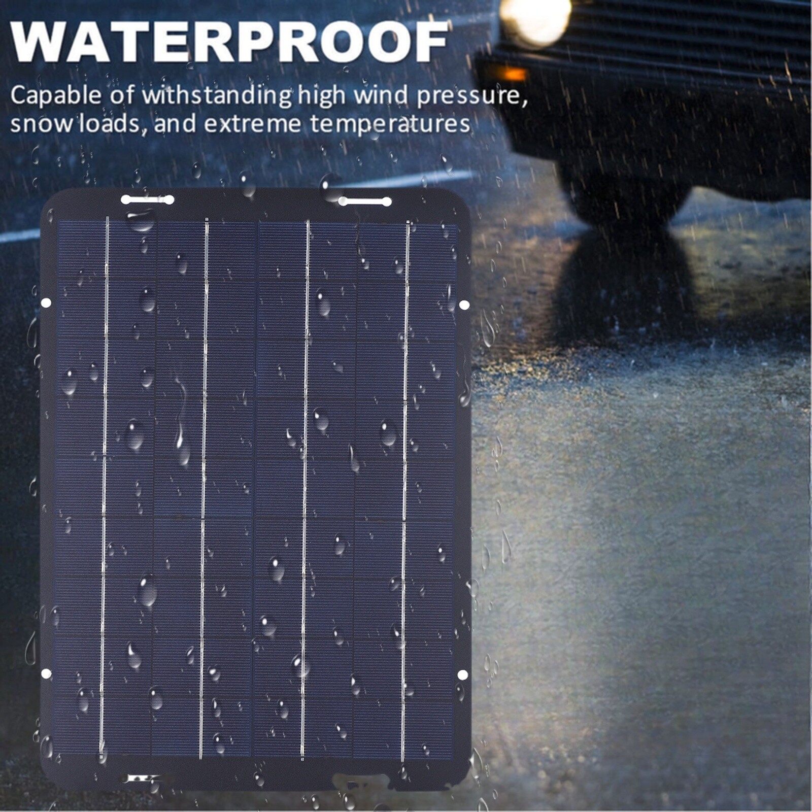 60W Solar Panel 18V Trickle Charger Battery Charger Kit Maintainer Boat Car RV