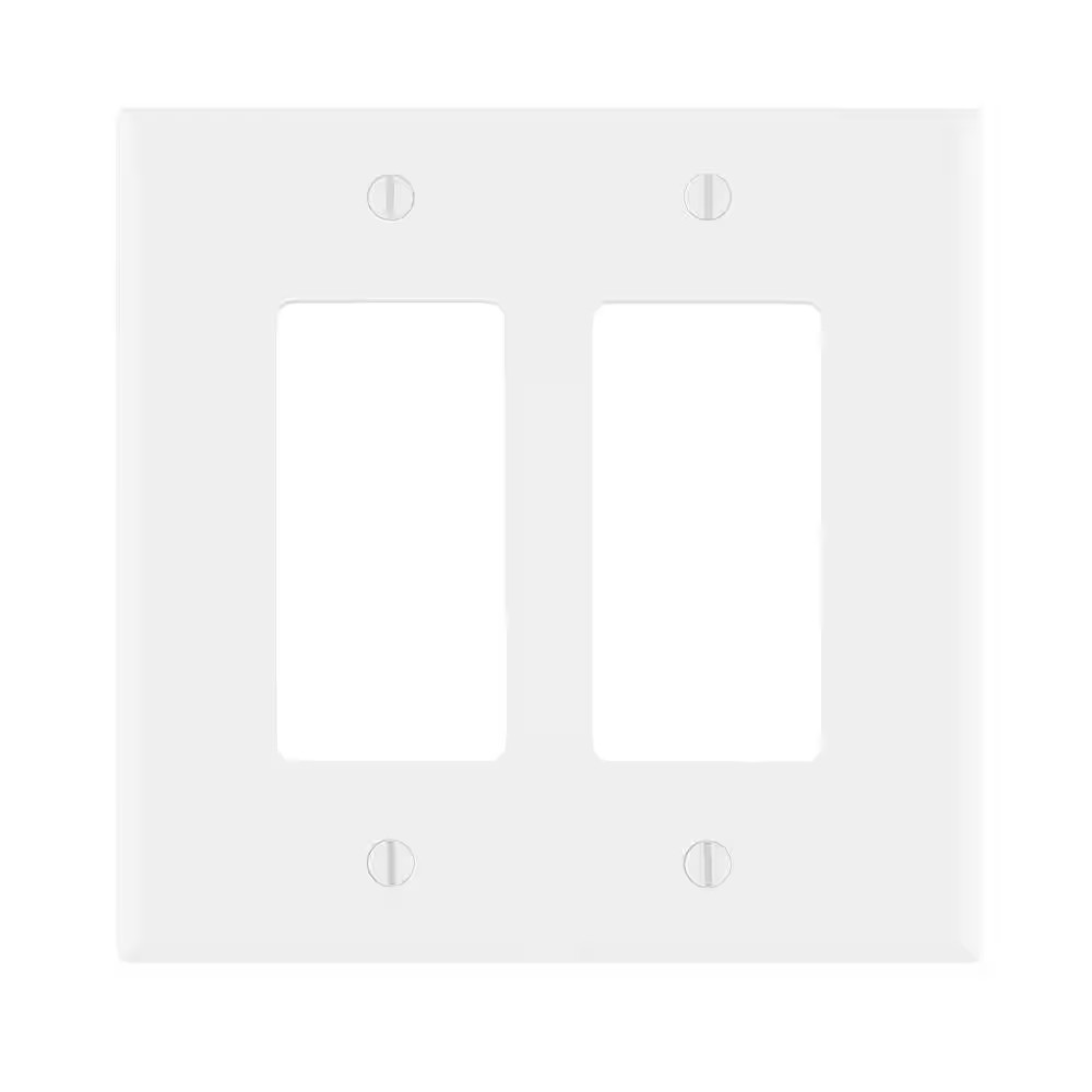 2-Gang White Decorator/Rocker Midway Nylon Wall Plate (5-Pack) PJ262-WMP