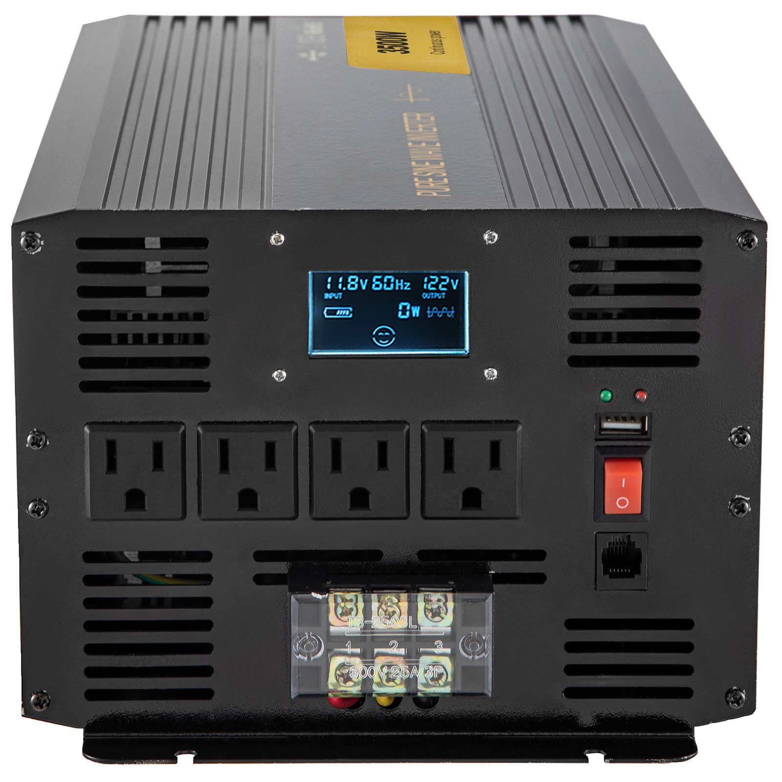 VEVOR Pure Sine Wave Inverter Power Inverter 3500W DC12V to AC120V Inverter LCD