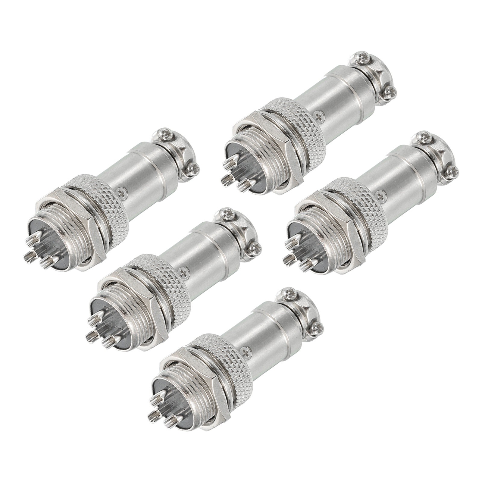 5Pcs 3 Pin Aviation Connector 250V 15A 16mm Metal Circular Connector Silver