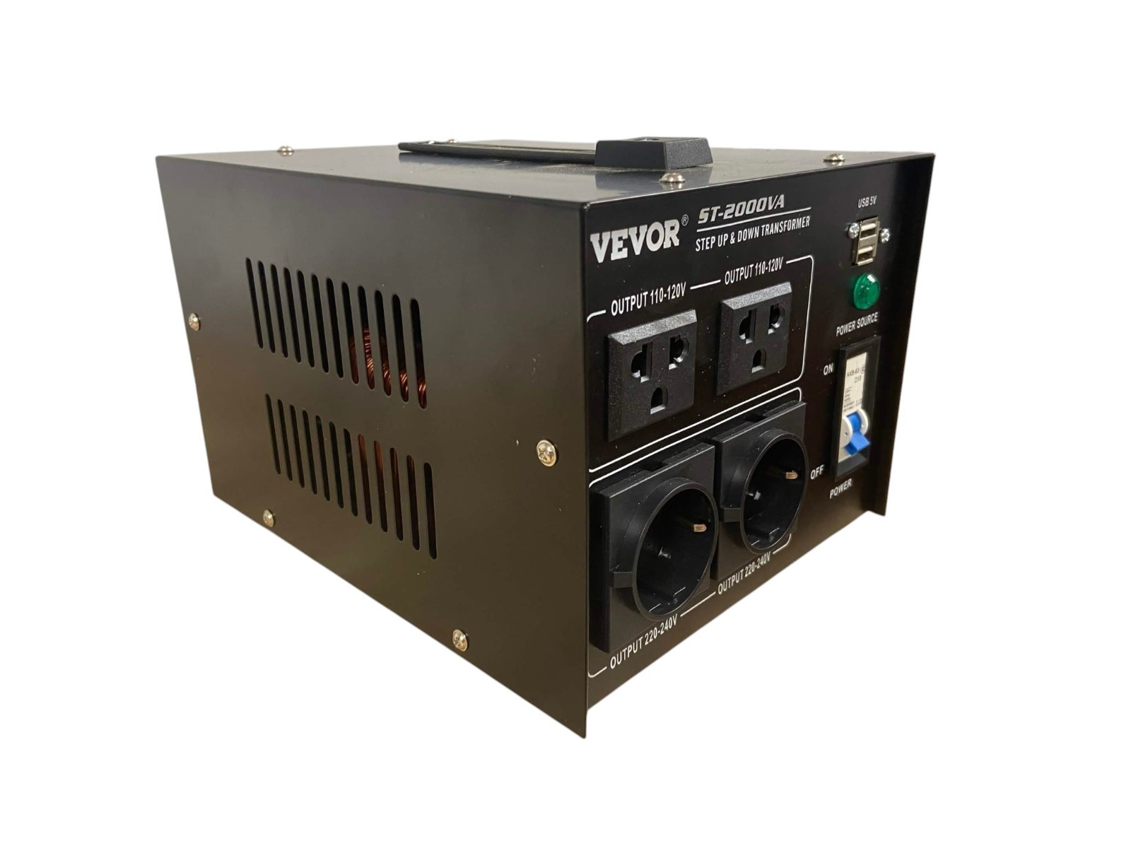 VEVOR Voltage Converter Transformer SV-2000VA (Broken Handle on Topside)