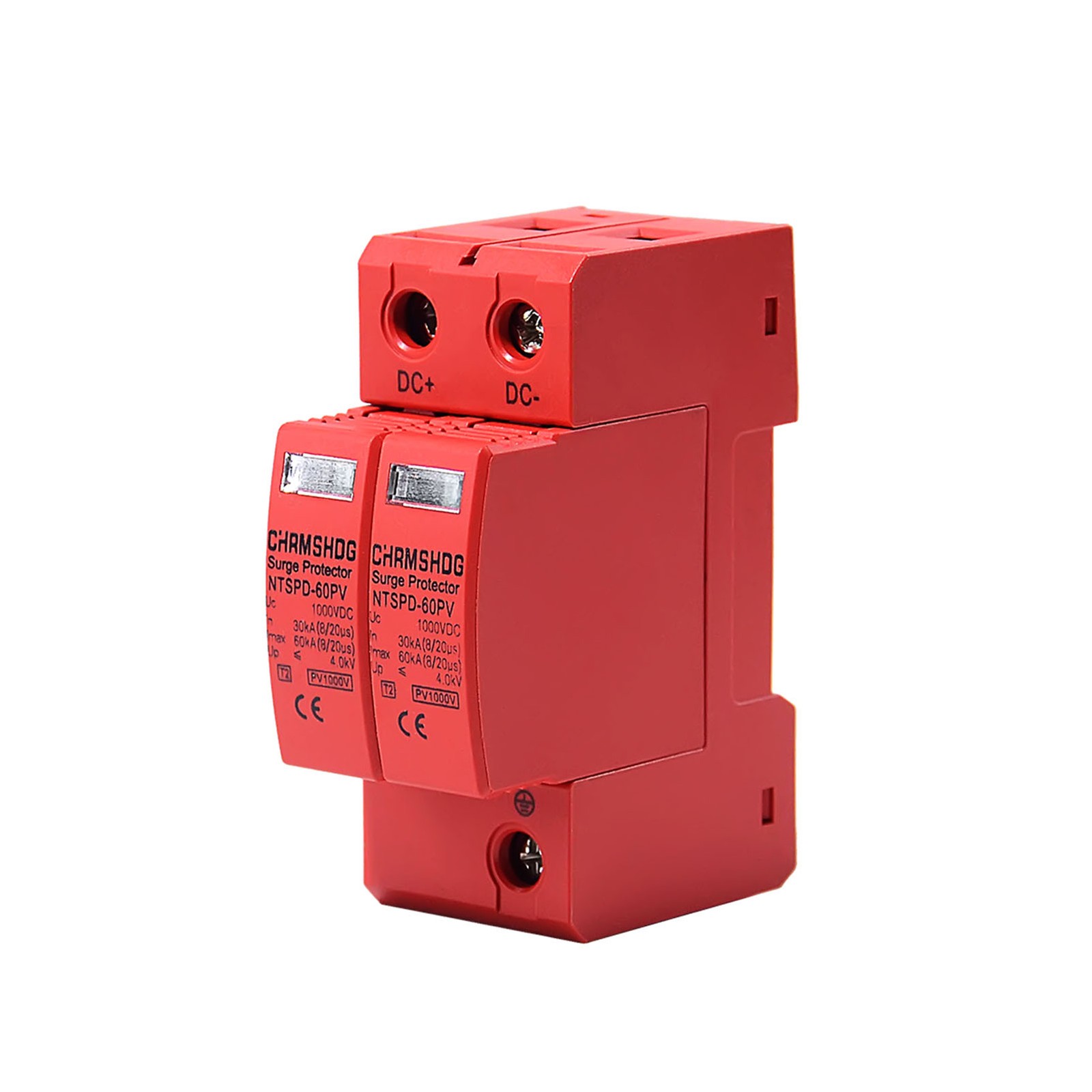 2P 60KA Voltage Surge Protector DC 600V/1000V Solar PV Lightning Arrester SPD