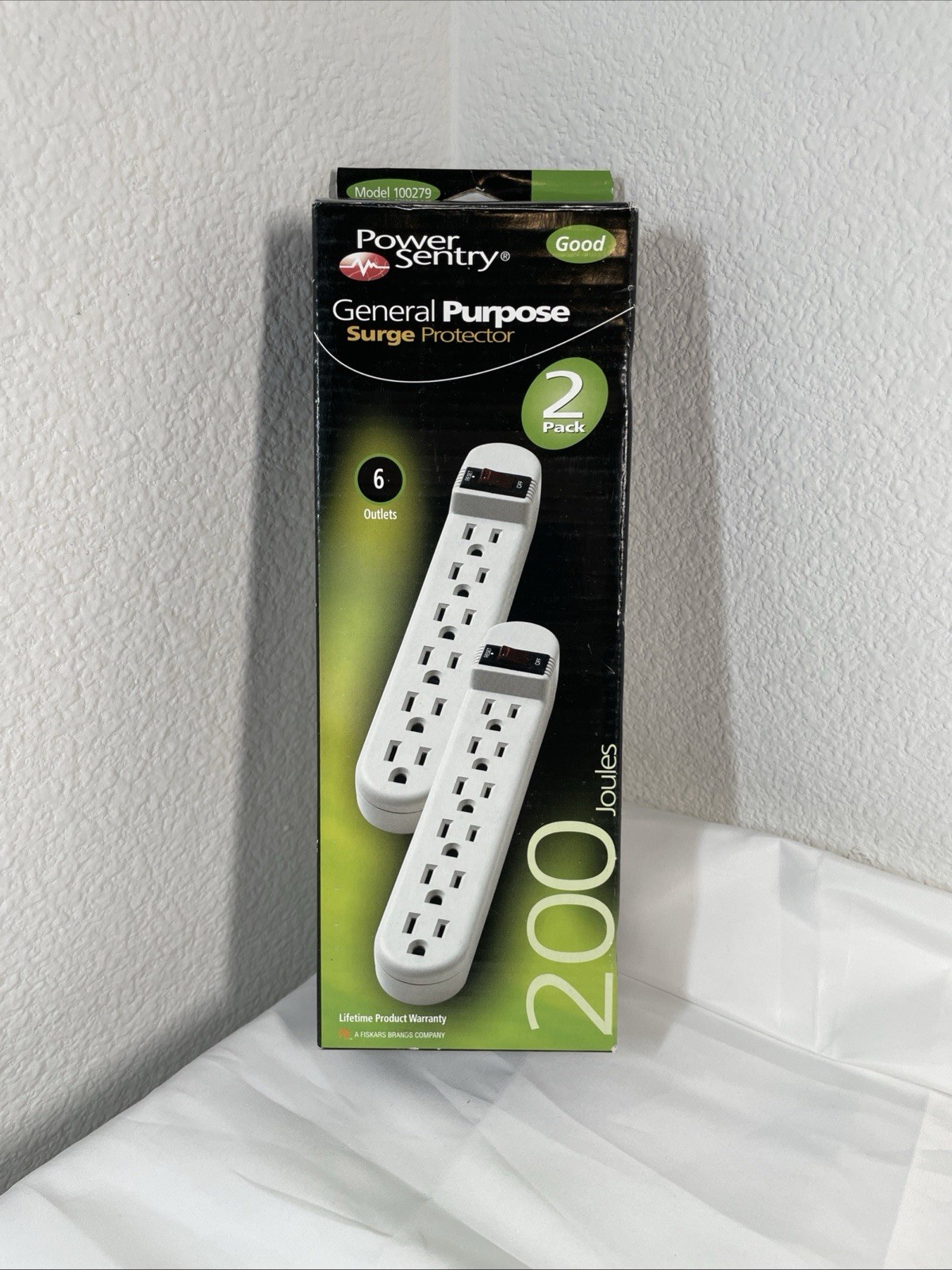 Power Sentry GENERAL PURPOSE SURGE PROTECTOR – 2 pack – 6 outlets @ – 200 Joules