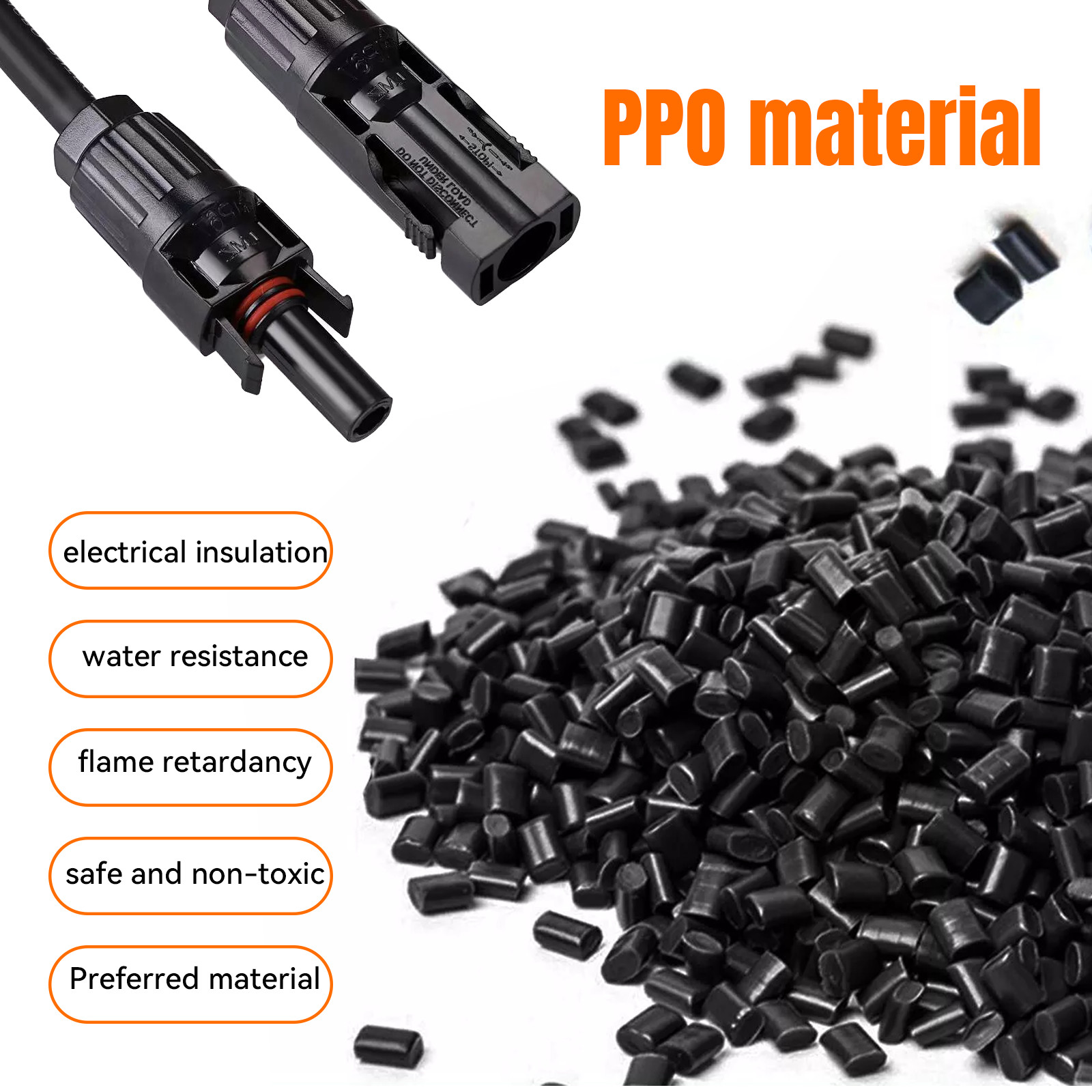 100FT 10 AWG Solar Panel Extension Cable PV Wire Solar Connectors Pair 6mm²