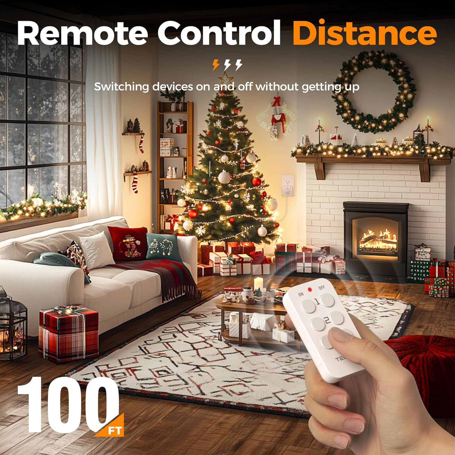 Remote Control Outlet Plug, Wireless Light Switch Kit Indoor for String Lights,