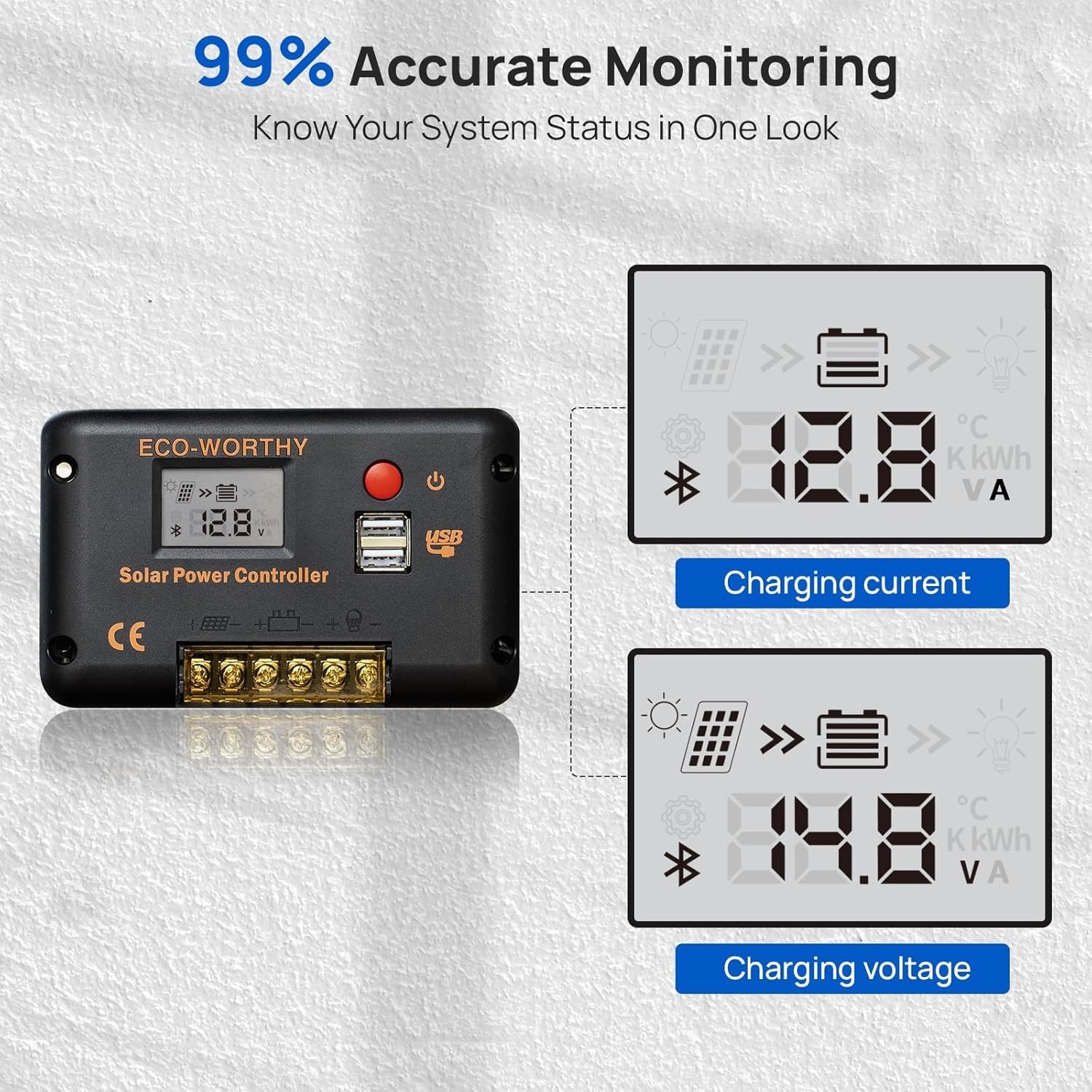 30A Solar Charger Controller Bluetooth – Solar Panel Battery 30A (Bluetooth)