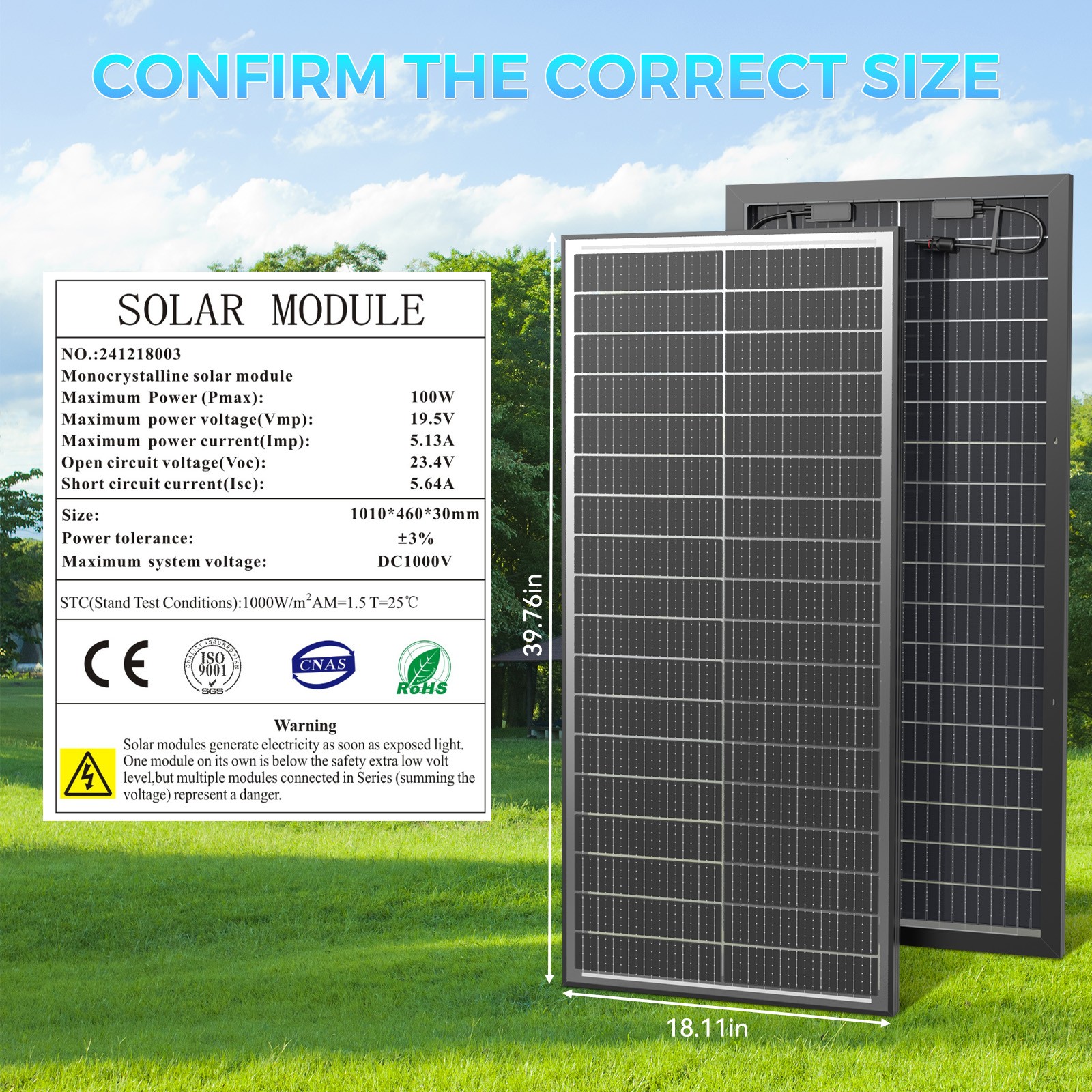 RVPOZWER 100W 200W 300W 400W 500W 1000W N-Type Bifacial Solar Panel Mono Power