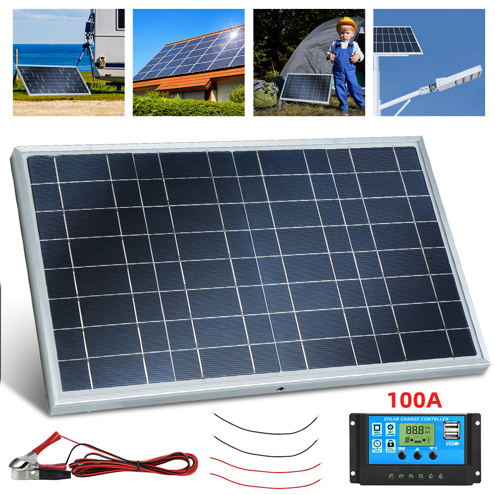 60W Solar Panel Battery Maintainer Car RV Charger 12V Tender Trickle Waterproof
