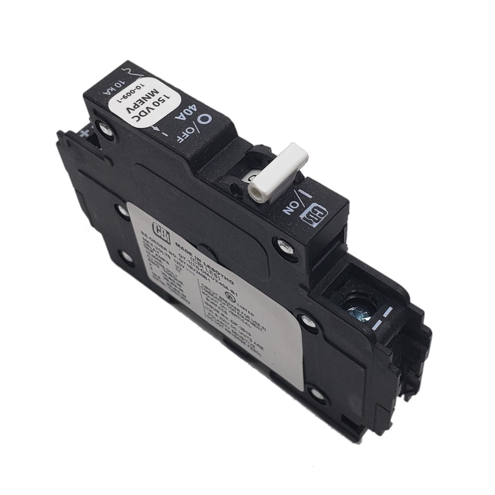MidNite Solar – 40 Amp 150Vdc DC Circuit Breaker MNEPV40 Din Rail Mount 1-Pole