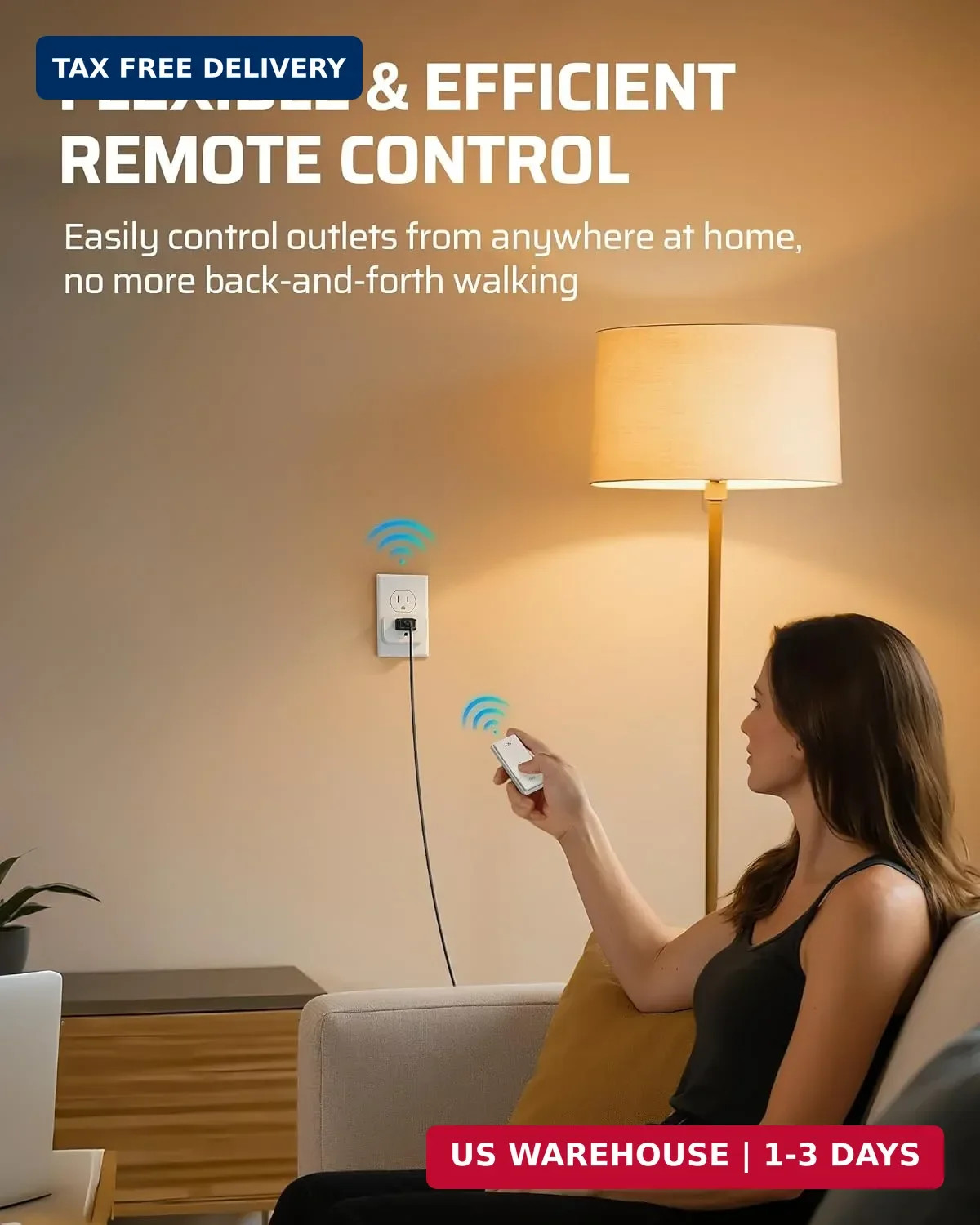 DEWENWILS Wireless Magnetic Remote Control Outlet Plug 15A 1875W, No Wiring Rock