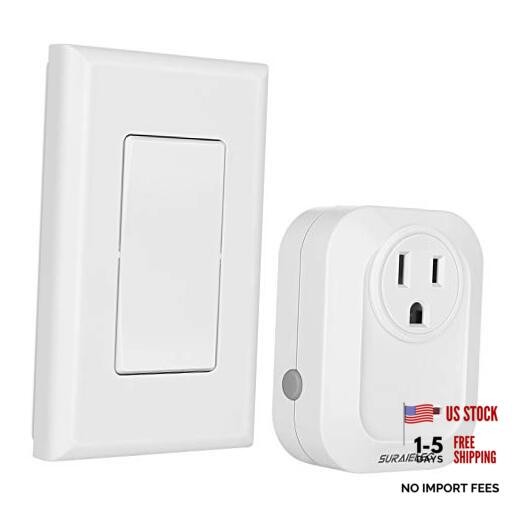 100ft RF Wireless Wall Switch Remote Control Outlet – No Wiring Needed