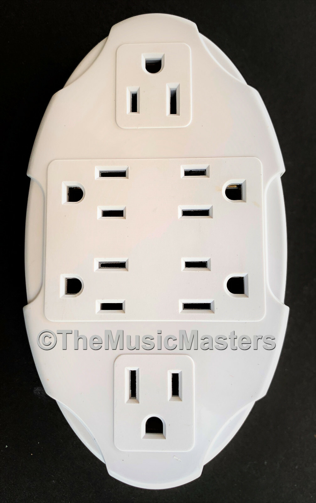 (2) 6 Outlet Electrical Socket Adapter Cover Oval 6-Way Wall Plug Power Splitter