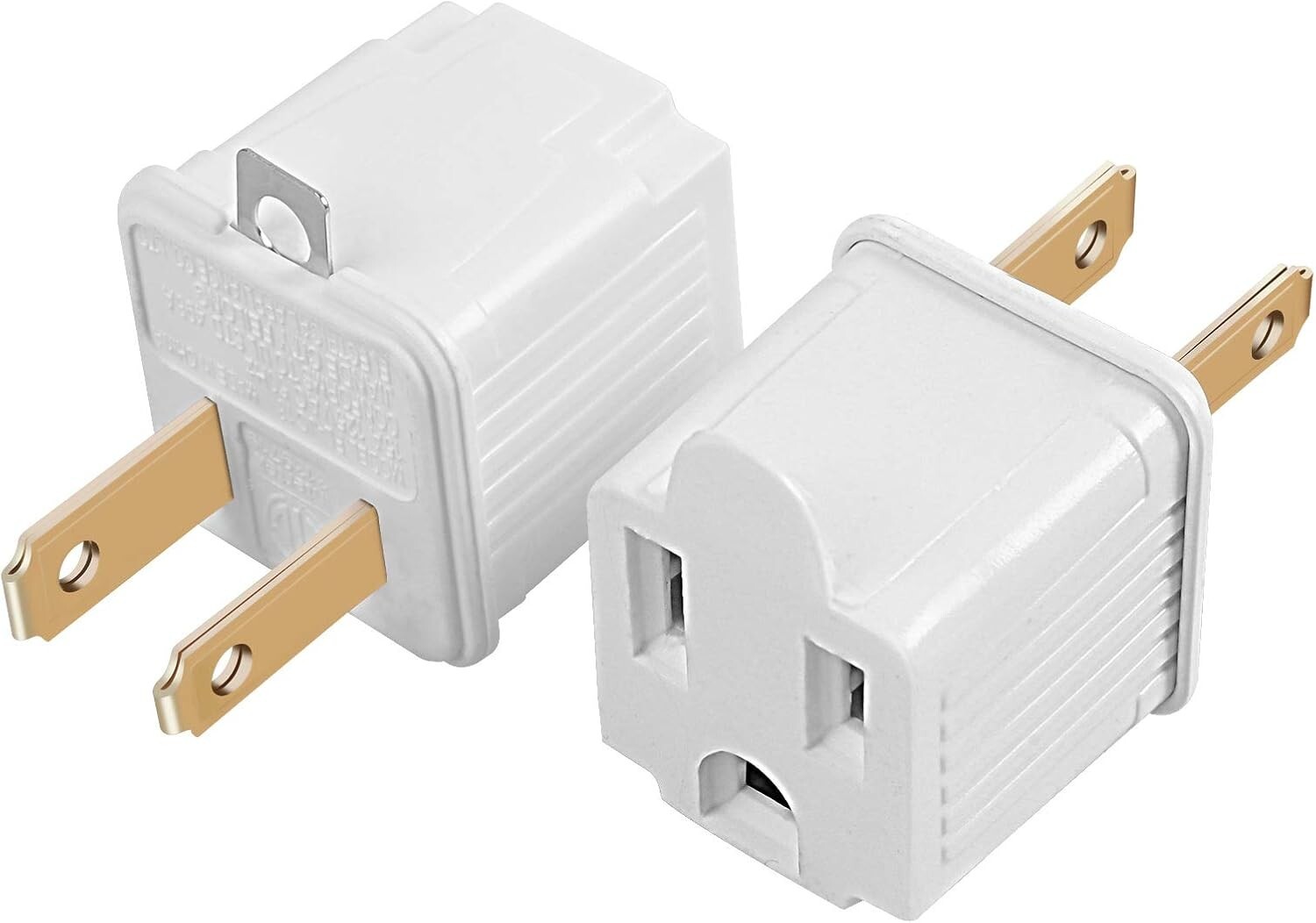 Grounded Adapter 3-Prong to 2-Prong Outlet Converter – 3 Pin to 2 Pin Plug So