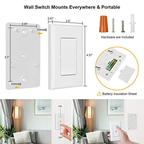 100ft RF Wireless Wall Switch Remote Control Outlet – No Wiring Needed