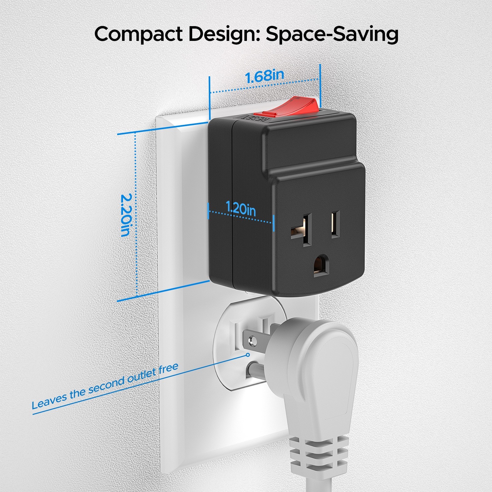 15 Amp to 20 Amp Adapter Plug,NEMA 5-15P to 5-20R AC Power Adapter,ETL Listed