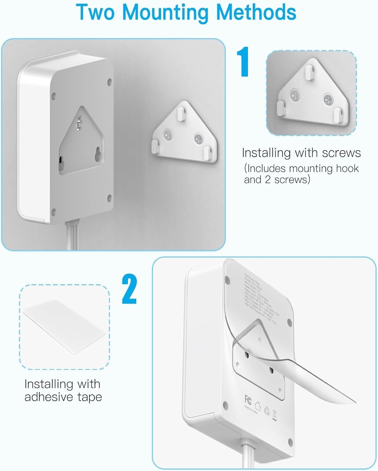 Modern 7-in-1 Electrical Outlet Extender with 3 USB Ports & Surge Protection