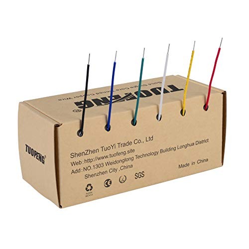 20 AWG Wire Solid Core 20 AWG Solid Wire 6 Colors 26ft Each (156ft Total)