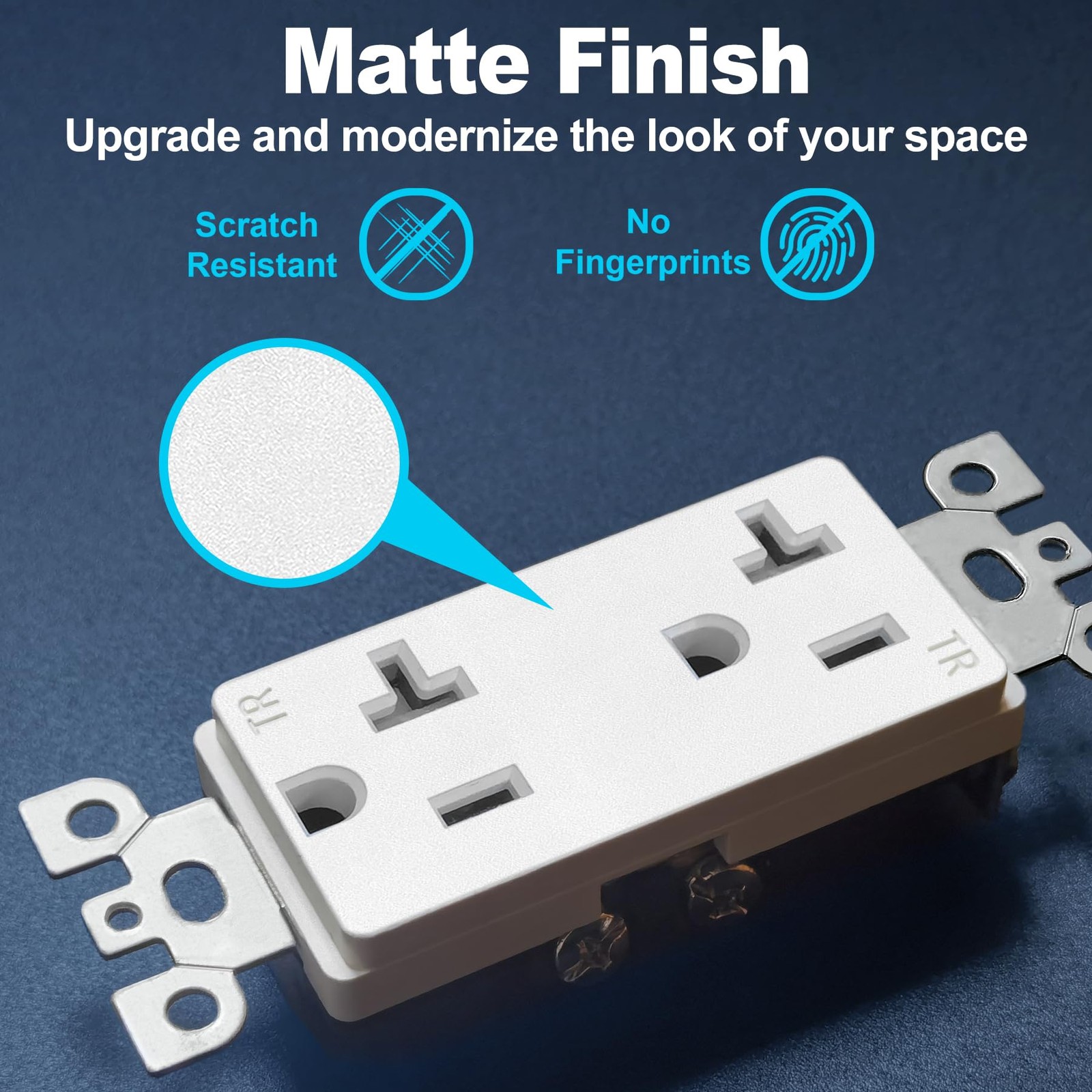 CML 20 Amp Matte White Decorator Receptacle Outlet with Tamper Resistant (TR)…