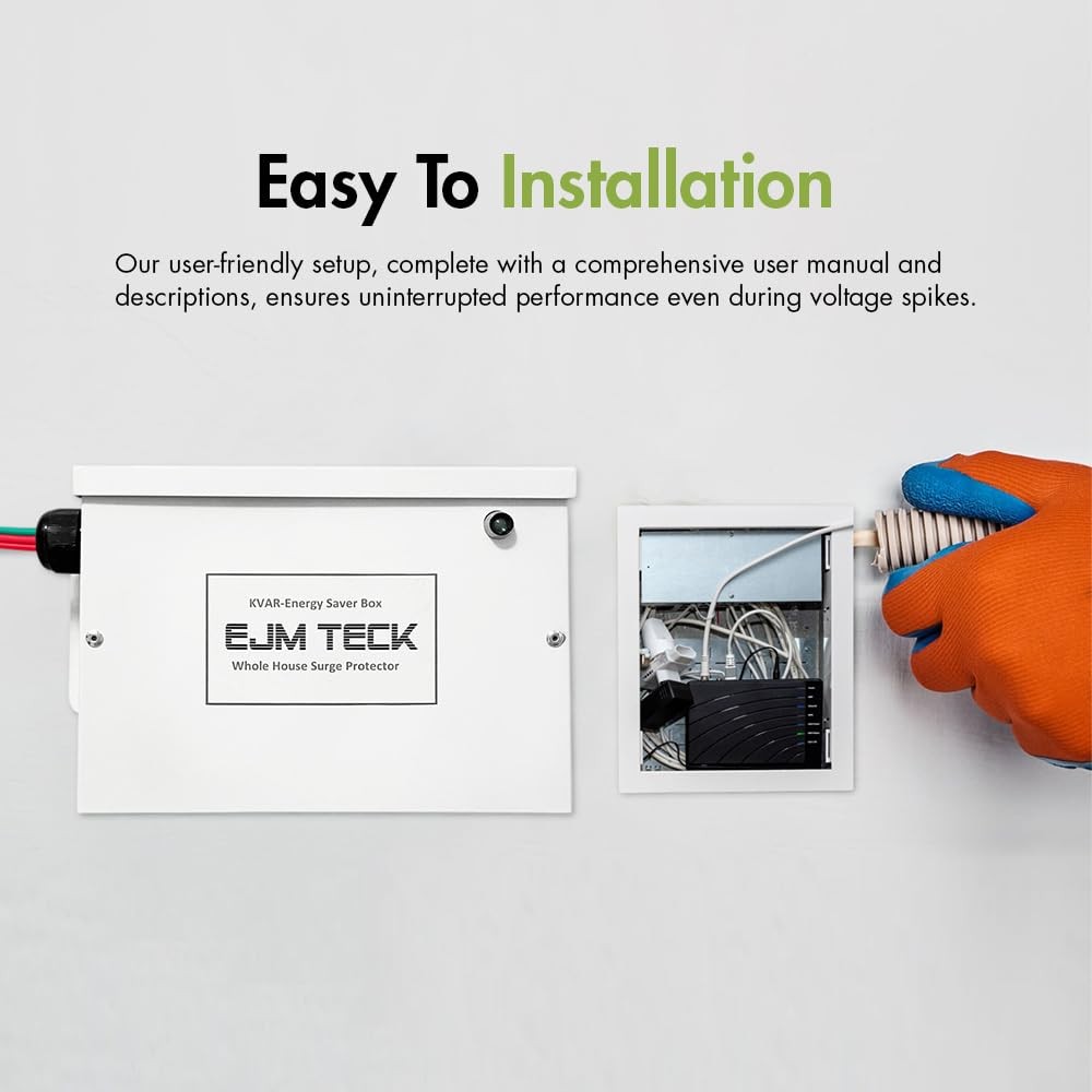 KVAR Energy Saver, 300 Amp Home Energy Saver Box & Surge Protector for Whole